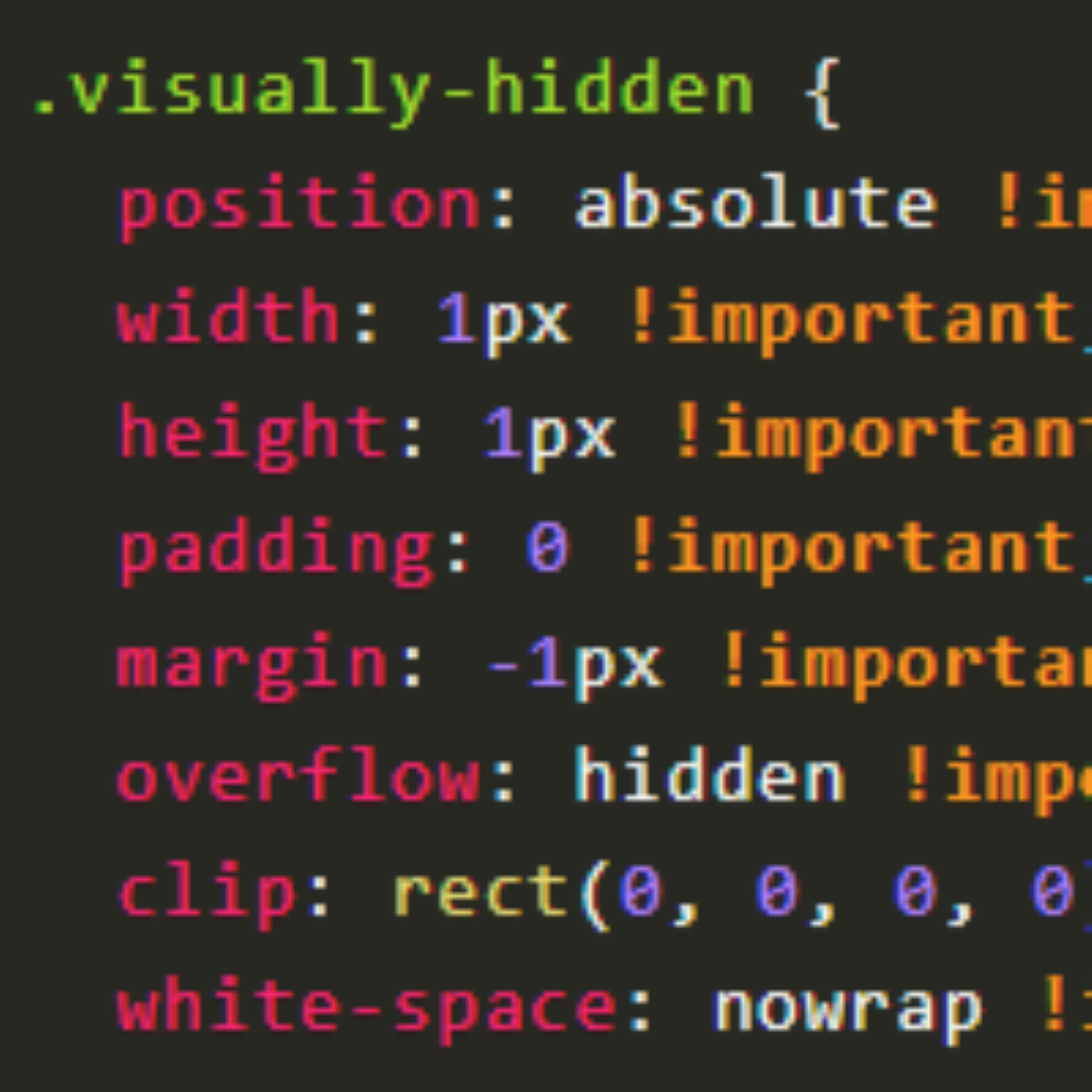 visually-hiddenクラスに対してスタイルが記述されている画面のキャプチャ